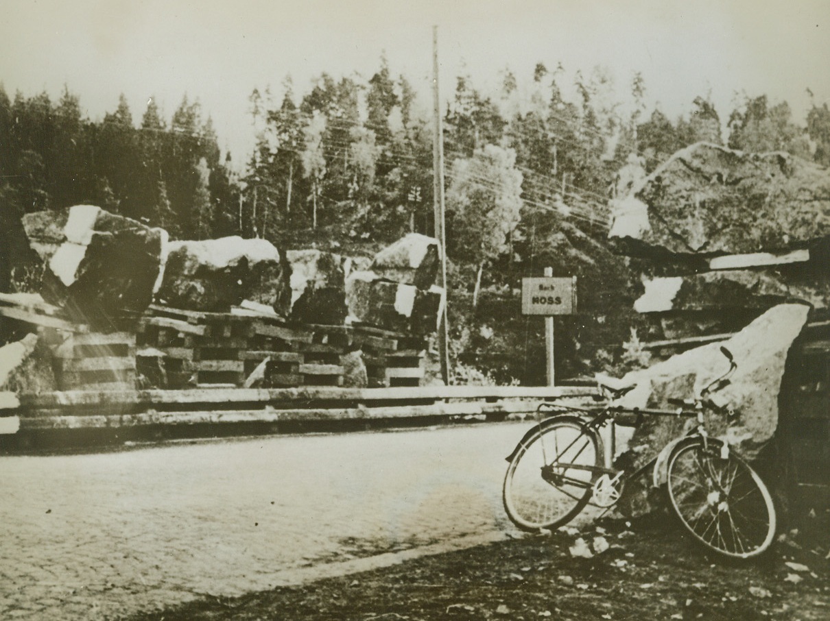 “Invasion Nerves” Hit Nazis In Norway, 9/16/1943. Huge boulders rest on tilted ramps ready to be rolled into a section of road between Moss and Oslo, in this photo smuggled out of Norway and just received in the United States. The Nazis hope this will form an effective road block against any Allied forces that land in Norway. Maybe so – but they had road blocks in North Africa and in Sicily, too -----!  9/16/43 Credit Line (ACME);