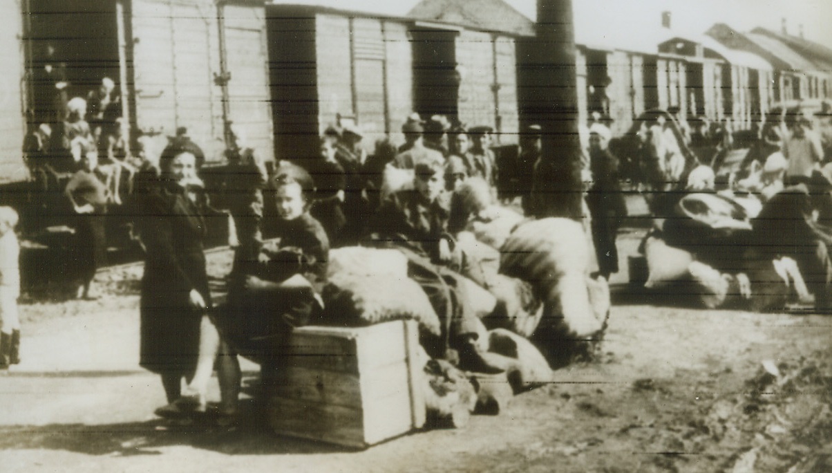 Had a Brief Stay, 10/29/1943. Russia – Here’s proof that Hitler’s “colonies” are disappearing, one by one, this photo obtained through neutral sources shows German colonists being forced to abandon briefly-held farms in Russia by the push of the Red Army. They are being evacuated in boxcars “to colonies nearer the homeland,” according to the German caption. Photo radioed from Stockholm this morning.Credit: ACME Radiophoto;