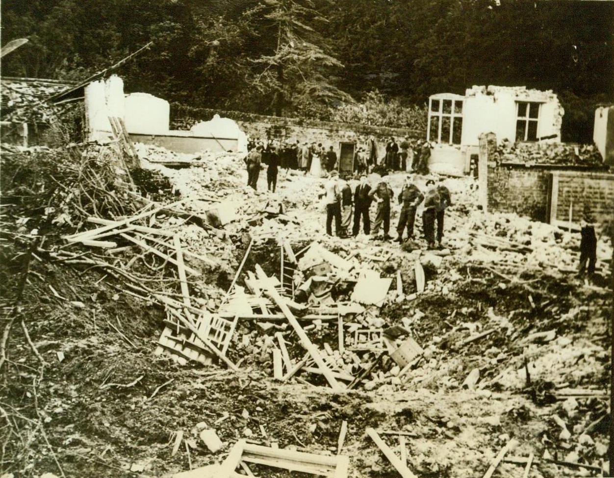 Death in the afternoon, 10/9/1942. ENGLAND – On Tuesday morning, Sept. 29th, this was a peaceful grade school in southern England. In the afternoon it became a slaughterhouse for its 74 young boys, as a lone Junkers 88 swept over it at stonesthrow height to kill 23 of the students. 34 were injured and 8 are missing. The headmaster, a teacher, and an organist were also killed, as well as four women in an adjacent laundr. CREDIT LINE (ACME) 10/9/42;