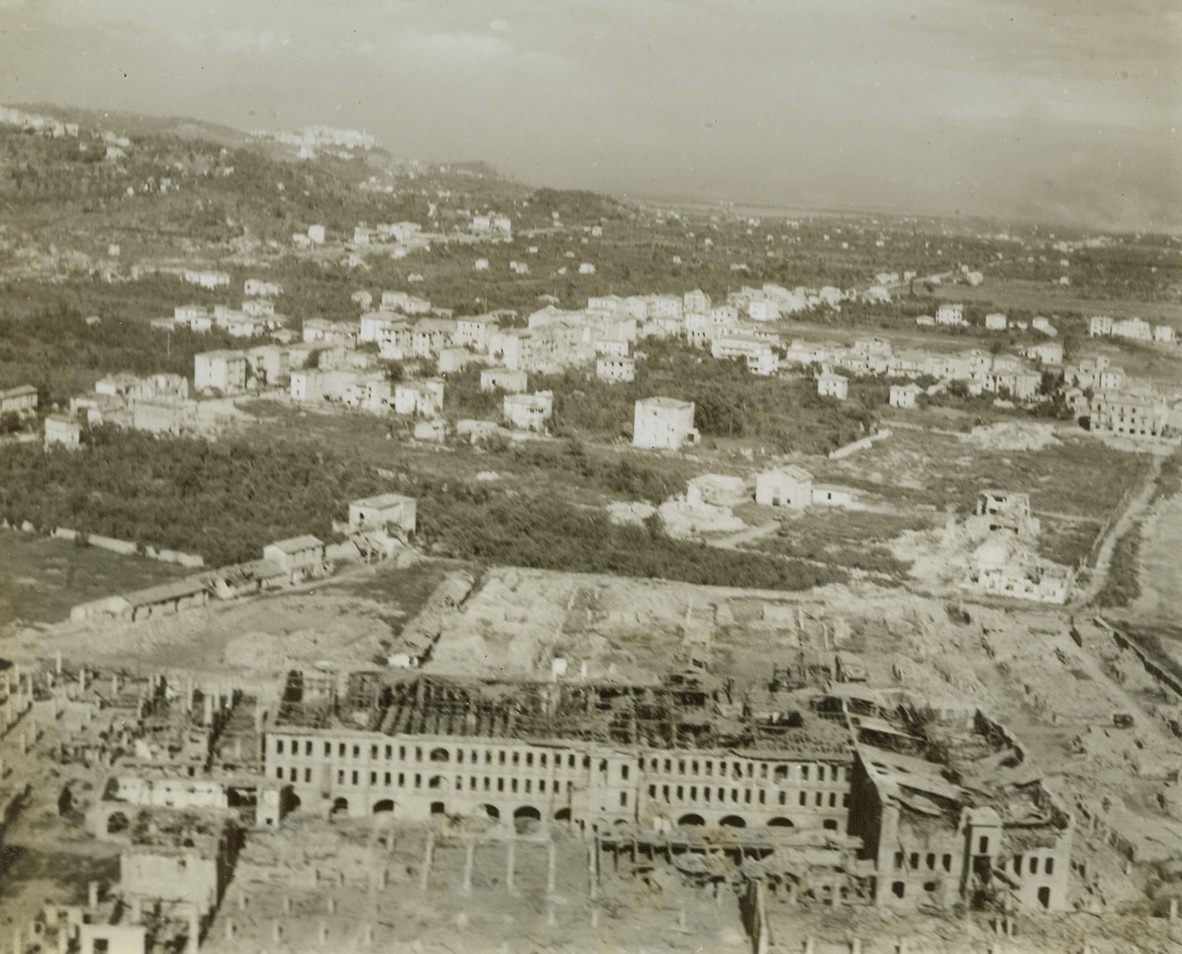 A Peaceful Town that Was, 5/25/1944. ITALY—Marked by the signs of battle, the Italian town of Scari presents a tragic picture just a few hours after Fifth Army troops entered the town. Yesterday, just one hour after dawn, the Allies struck their expected blow from the Anzio beachhead, to start the final battle for Rome.  Credit: ACME photo by Charles Seawood, War Pool Correspondent.;