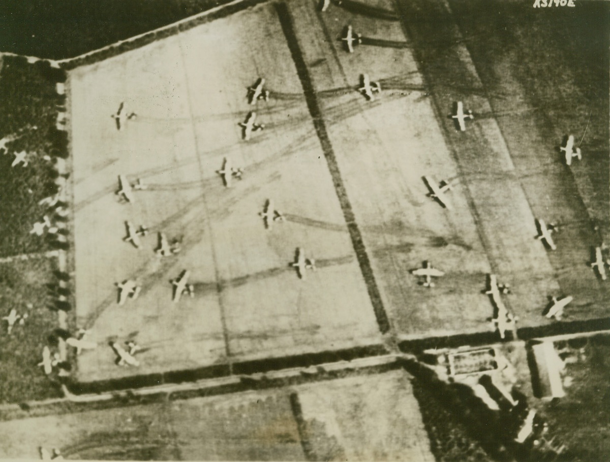 Gliders Land Invaders in Holland, 9/19/1944. HOLLAND – These gliders rest on a field in Holland after successfully performing their mission of landing Allied troops in the air-borne invasion that began on Sept. 17. Credit (British Official Photo via Army Radiotelephoto from Acme);