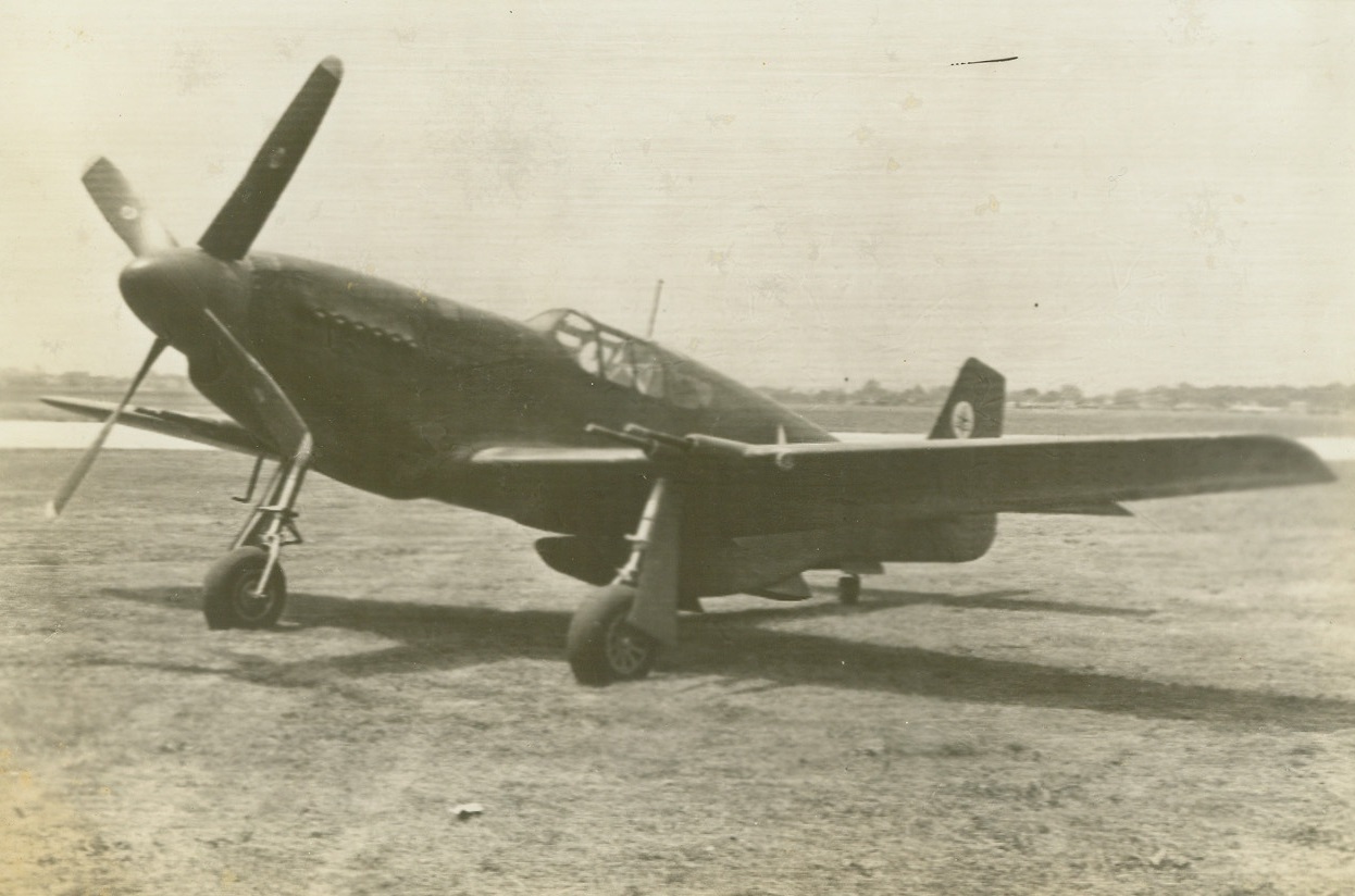 No Title. This is the new improved version of the P-51 Mustang, escort fighter which accompanied USAAF bombers on the latest long-ranged assault on German industry. This model has greater speed (400MPH plus) longer range, and a higher ceiling, well over 30,000. The plane can be used as a fighter bomber capable of carrying a 1,000-Lb load. USAAF Photo;