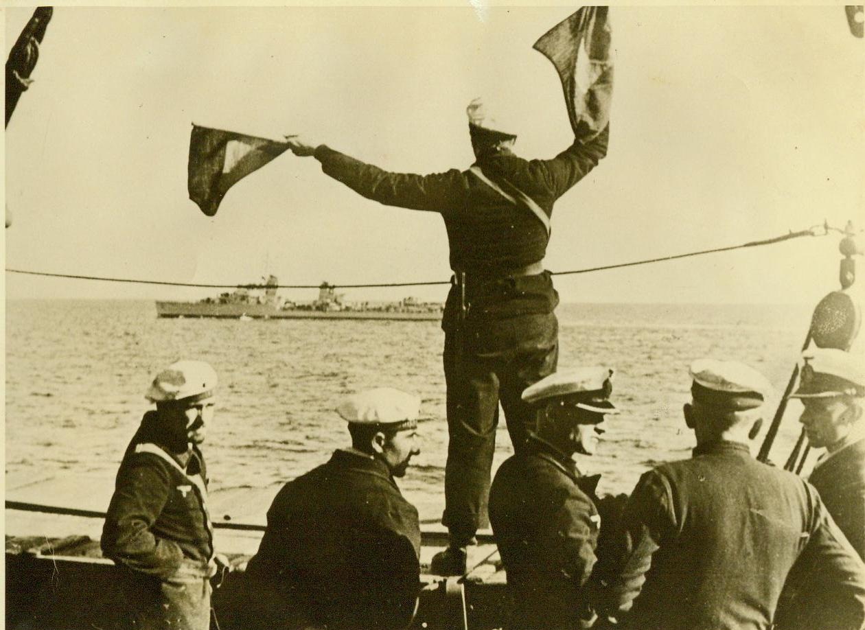 German Destroyer on Patrol Duty in North Sea.