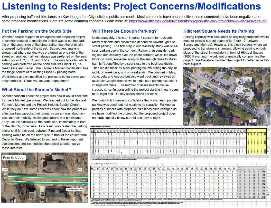 Poster of the Kavanaugh project concerns and modifications,