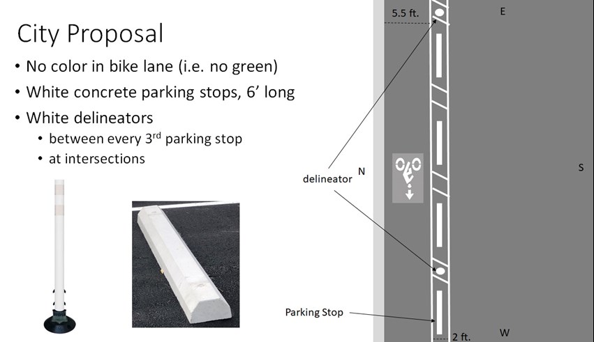 City proposed physically-protected bike lane