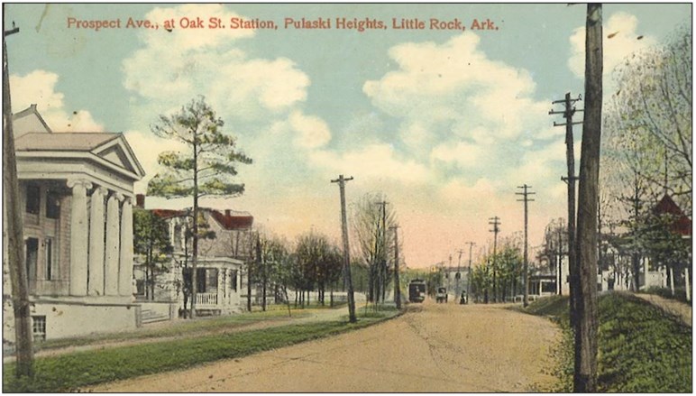 Penny postcard of Oak Street Station on Prospect Ave