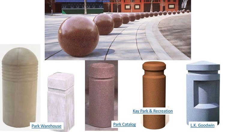 Examples of concrete bollards