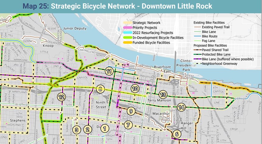 7th Street bike lanes on the Complete Streets: Bicycle Plan.