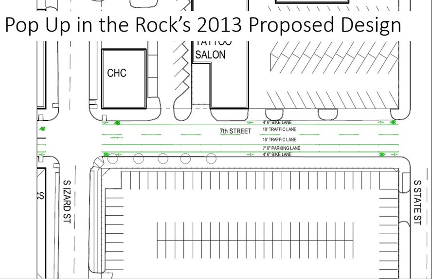 Pop Up in the Rock's 2013 proposed design for 7th Street.