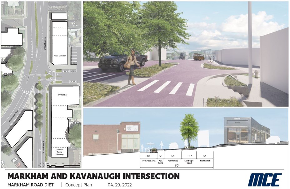 McClelland Engineering's concept plan for the Markham and Kavanaugh intersection.