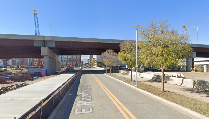 The new I-30 bridge is far more open underneath, creating an opportunity for a better, more distinct Arkansas River Trail alignment.