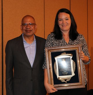 City Manager Bruce Moore and Cassie Weatherington