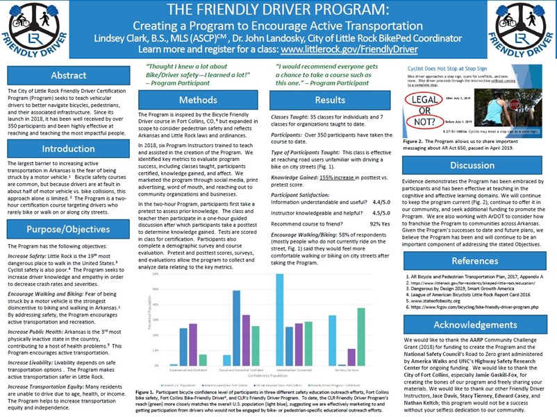 academic poster discussing the results of the Friendly Driver Program to date