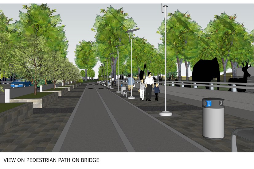 3-D concept of the Jonesboro Children's Trail on the I-630 overpass