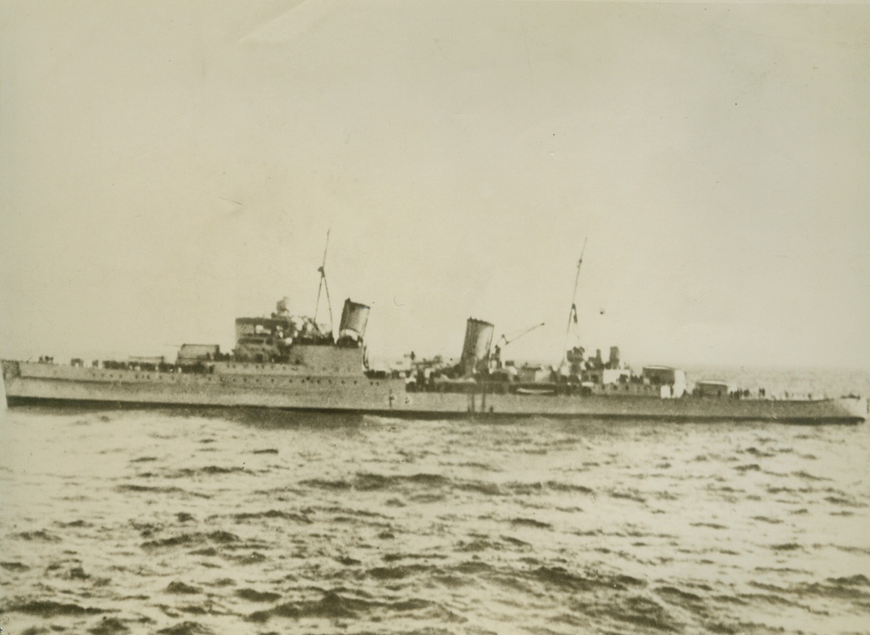 British Cruiser that Aroused Japs Ire, 2/11/1940  Tokyo  - A view of the British cruiser (unidentified) that stopped the Japanese liner Asma Maru off Tokyo Bay and seized 21 German sailors bound for the Fatherland via Japan, and gave rise to international repercussions. Credit line (ACME);