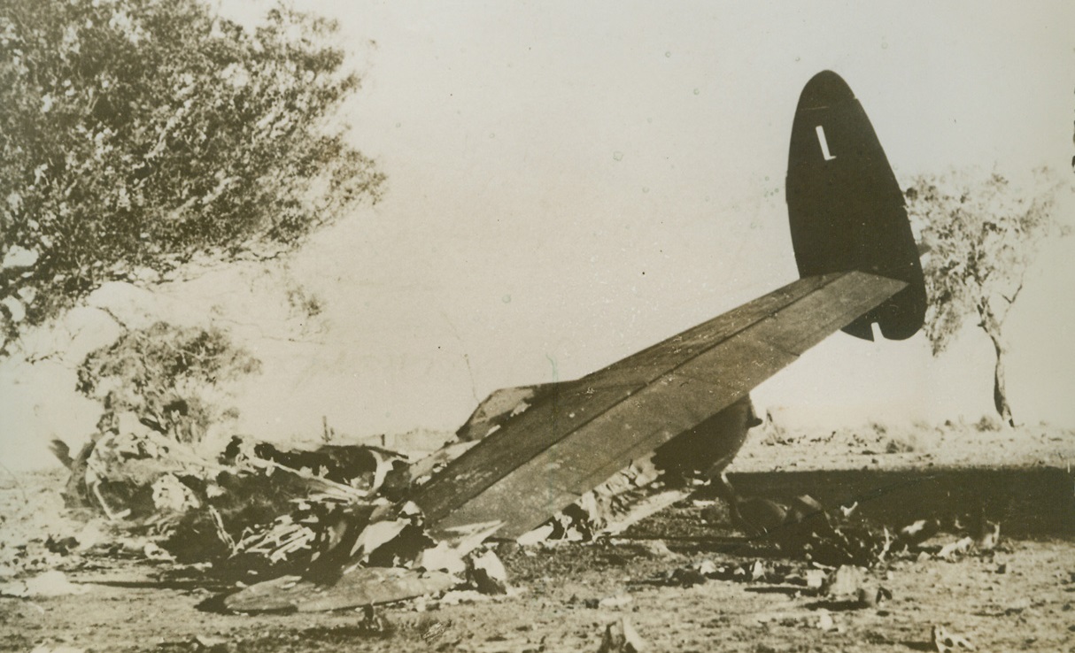 Plane Crash Kills Three Australian Ministers, 8/24/1940 Canberra, Australia - - Wreckage of a transport plane that crashed near Canberra, Australia, Aug. 14, killing all ten occupants – three federal ministers, two high Army officers and five others.  (photo flown across the Pacific on the new Pan American airways San Francisco-Auckland, New Zealand, Clipper route) Credit line (ACME);