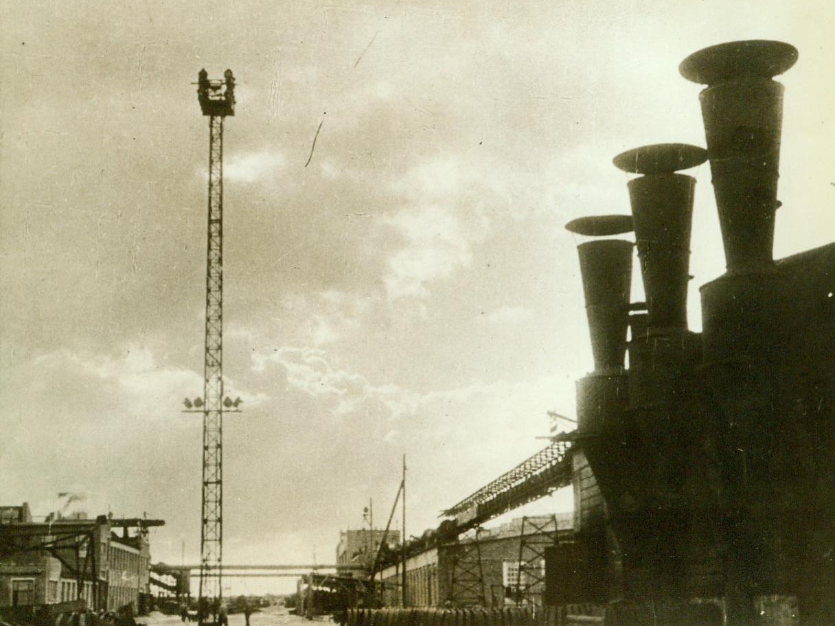 Agricultural Machine Plant At Rostov, 10/28/1941. Rostov – Here’s a view of part of the huge agricultural machine plant at Rostov, key communications center of the coal-rich Donets Basin, where the Germans are reported to be hurling tremendous forces in order to effect an early capture. Soviet dispatches say that 100 German tanks were beaten off in an important sector before the city but that the Reich forces were bringing up heavy reinforcements. Heavy losses were said to have been inflicted on one Elite Guard Division which was reported hurled back. 10/28/41 Credit Line (ACME);